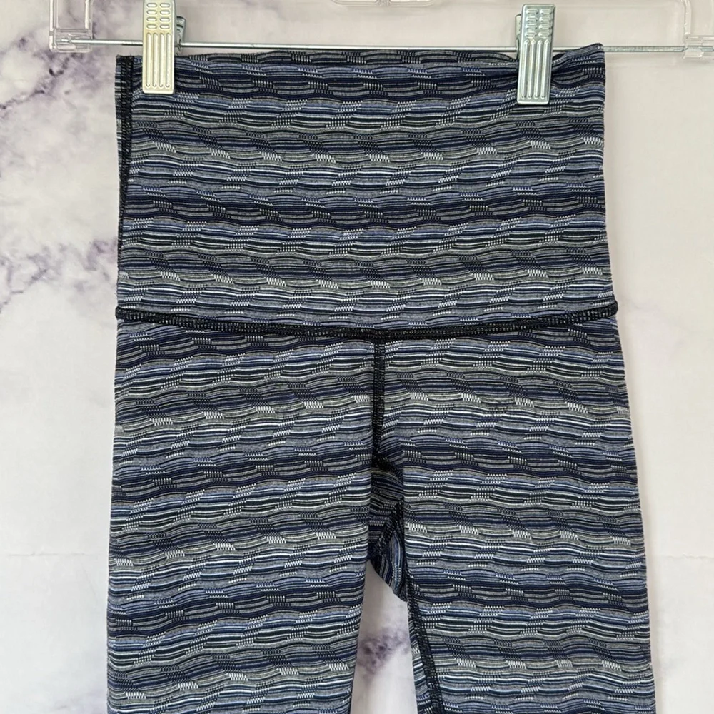 LULULEMON Wunder Under Pant III Space Dye Twist Sapphire Blue Size 4